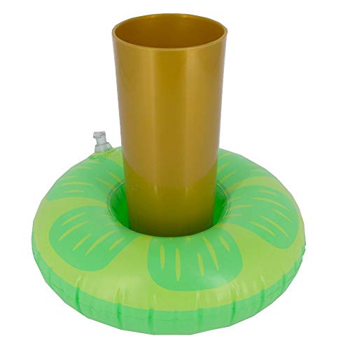 Kit com 02 Porta Copo Boia Inflável - Limão Verde