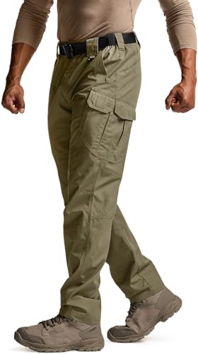 Image of CQR Men's Tactical Pants, Water Resistant Ripstop Cargo Pants, Lightweight EDC Work Hiking Pants, Outdoor Apparel