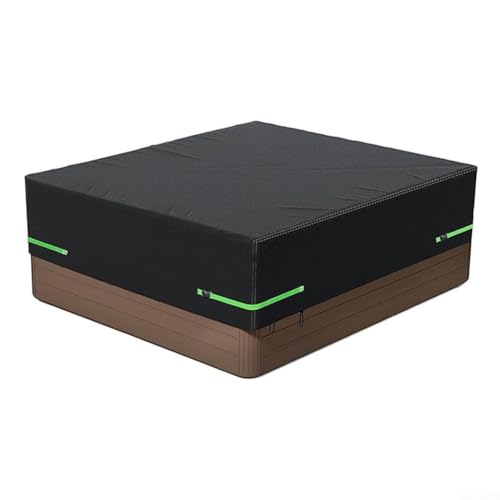 HEBEOT Funda cuadrada para bañera, tela Oxford 210D para spa al aire libre, con un diseño de cordón contra desechos y contaminantes (80 x 80 x 20 pulgadas)