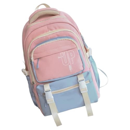 Sac à dos japonais en nylon rose et bleu de grande capacité pour ordinateur portable