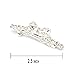 Luxxii - Clear Fancy Rhinestone Crystal Hair Barrette Clip Hair Pin (Pack 2, Silver Tone_C)
