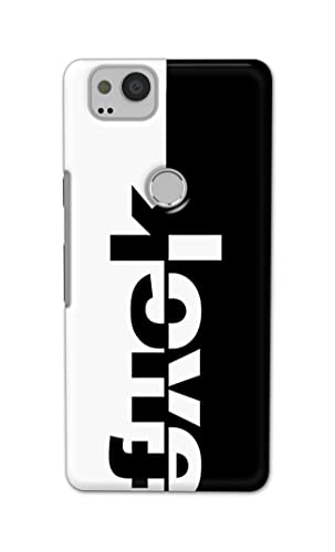 Image of PRINTFIDAA One Words Fukc Love Creative Art Innovative Wonderfull Printed Designer Hard Case for Google Pixel 2 Back Cover -(e) RPM1003
