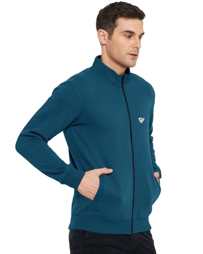 Image of EYEBOGLER Men's Solid Henley Neck Full Sleeves Regular Fit Sweatshirt
