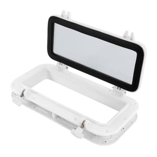 Qussse Bullauge Fenster 40x20 cm, Öffnung Portlight Rechteckiges Bullauge, Ausstellfenster für Boote, Yachten und Wohnmobile, 4 mm gehärtetes Glas