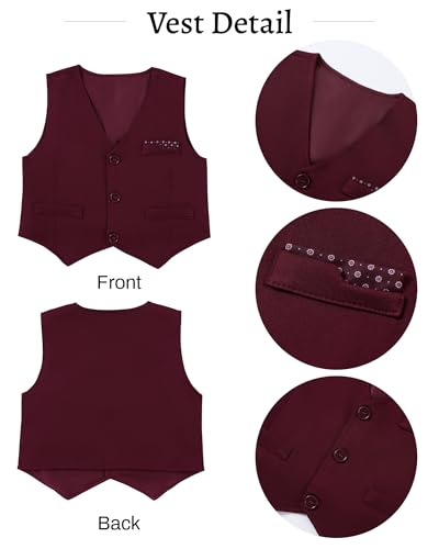 Image of nilikastta Toddler Baby Boy Clothes Suit Gentleman Wedding Outfits Formal Dress Shirt /Bowtie /Vest /Suspender Pants 1-9 Years