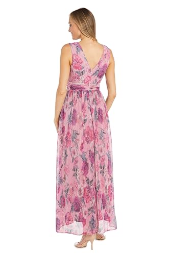 Image of Crinkle Pleated Floral Maxi Dress W /Illusion V-Neck & Side Slit