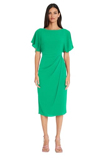 Image of Maggy London Women's Dresses Boat Neck Flutter Sleeve Dress Occasion Event Guest of