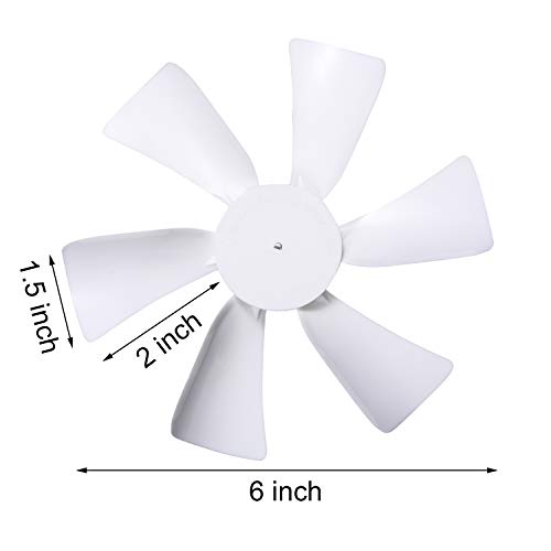 6" Replacement White RV Vent Fan Blade with 12V DShaft RV Vent Motor