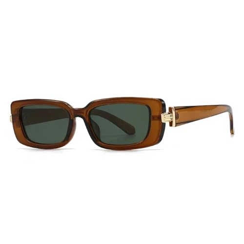 Lunettes de soleil étroites rétro design moderne café aux finitions soignées et élégance pure