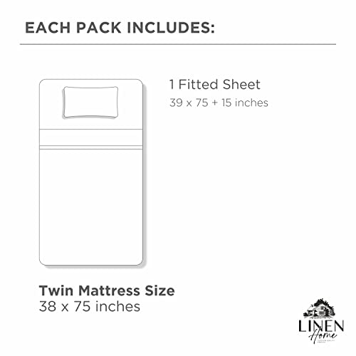 100% Cotton Percale Fitted Sheet Twin Size, Ivory, 1 Deep Pocket Fitted Sheet, Crisp And Cool Strong Bed Linen, 39"X75"+15" #TOP5