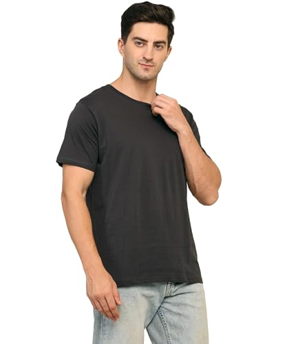 Image of Unisex Round Neck Plain T-Shirt | Combed Bio-Washed Ring Spun Cotton for Men & Women, Short Sleeves