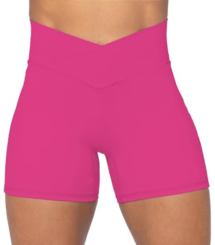 Image of Sunzel Crossover Biker Shorts for Women, No Front Seam V High Waist Yoga Workout Gym Shorts with Tummy Control | 4 Or 6-Inch Inseam, High Waisted, Tummy Control, Crossover Waist, Buttery Soft, No Front Seam, Squat Proof, Compression