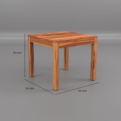 Image of Solid Wood Cane 4 Seater Dining Table Set | Four Seater Dining Table with 4 Cushions Chairs for Dining Room | 4 Seater Dining Set for Hotel Restaurant | Sheesham, E-Honey