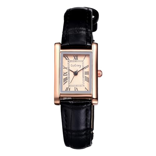 Silverora Uhren Damen Leder Damenuhr: Vintage Rechteckige Analoge Quarz Armbanduhren Kleine Exquisite Quadratisch Lederarmband Uhren mit Römische Ziffernskala Geschenke für Frauen Freundin Roségold Silverora Uhren Damen Leder Damenuhr: Vintage Rechteckige Analoge Quarz Armbanduhren Kleine Exquisite Quadratisch Lederarmband Uhren mit Römische Ziffernskala Geschenke für Frauen Freundin Roségold