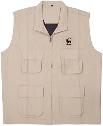 WWF - India Safari Jacket/Vest | Cotton| Sleeveless | Safari, Hiking, Adventure, Golf, Work, Casual | All season