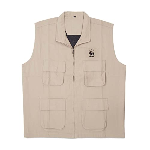 WWF - India Safari Jacket/Vest | Cotton| Sleeveless | Safari, Hiking, Adventure, Golf, Work, Casual | All season