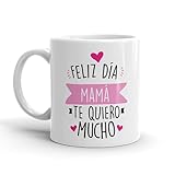 Kembilove Taza regalo día de la madre – Tazas Desayuno para Mamá con Mensaje Feliz día mamá te quiero mucho – Tazas originales – Regalo para madres