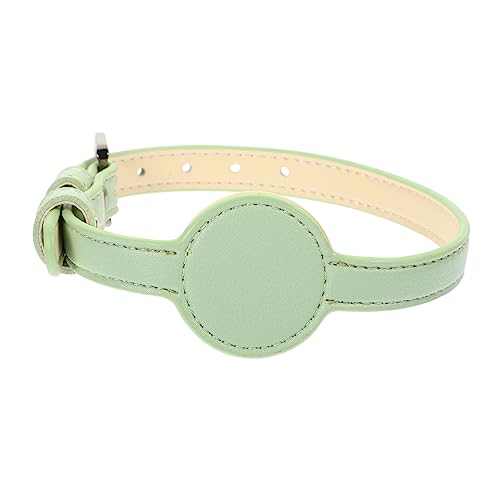 Happyyami Collar De PU para Mascotas Suministros para Mascotas Collares De Gato para Gatos Niña Collar De Gato Decorativo Accesorios De Ropa para Perros Gato con Etiqueta De Aire Green