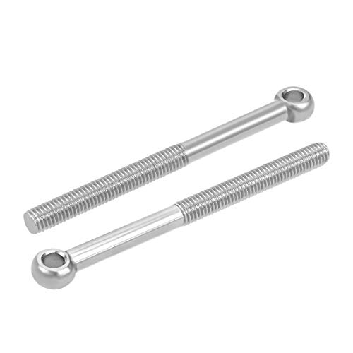 Image of uxcell M8 x 100mm 304 Stainless Steel Machine Shoulder Lift Eye Bolt Rigging 4pcs