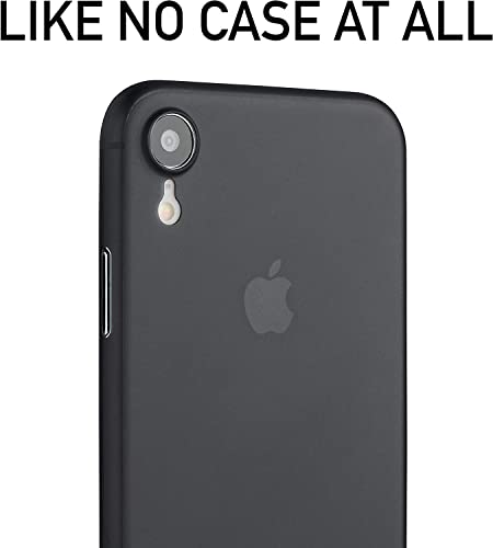 Image of ExpressB Compatible iPhone XR Case 6.1 Inch (2018) Ultra-Thin Hard Cover Slim Fit [0.35mm] Thinnest Protect Bumper for iPhone XR [ Semi-Transparent ] Lightweight - Semi-Transparent Black
