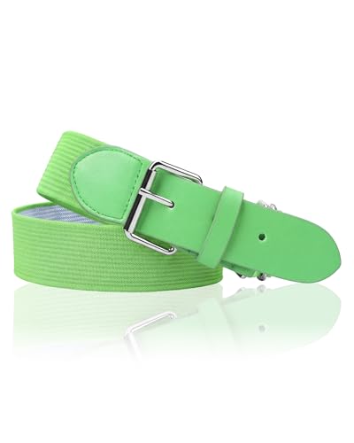 Stelle Baseball/Softball/Fastpitch Belt Girls Sports Elastic Adjustable Boys Uniform Belts Youth and Adult SizesNeon Green Youth