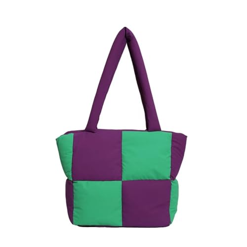Puffy Tote Bag Padded Puffer Lattice Handbags for Women Large Quilted Trendy Shoulder Bag Padding Bag