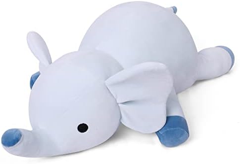 24" 4.2lbs Elephant Weighted Stuffed Animals,Cute Cuddle Plushie Toy Weighted Elephant Plush Throw Pillow for Children Kids Adults(Elephant)