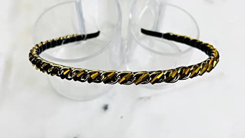 Image of Sleek Chain with Gold Drum Stone Fashion Chain Stones Hairbands for Girls & Women (Pack of 1)