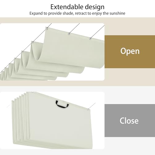 Toile Ombrage Rétractable Vague Résistant à l'Eau pour Jardin