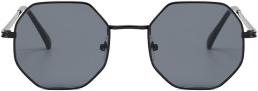 ENTHYI Hexagon Polarized Sunglasses for Women/Men Vintage Octagon Metal Sun Glasses Polygon Glass Square Shades - Image 2