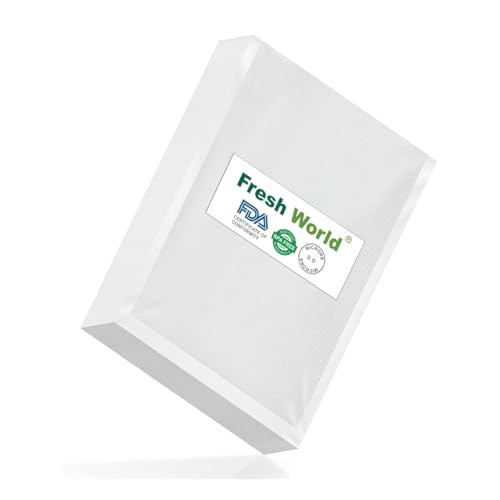 Image of FRESHWORLD Food Grade; BPA-Free; Microwaveable; Ready Vacuum Bags with 90 Micron Thickness (One side Embossed) travel friendly | Airtight | space saver (10cm x 15cms)(PACK OF 100) Capacity 100 Gms.