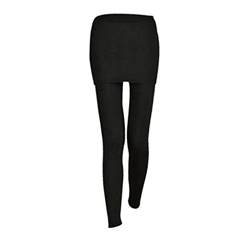 Legging deux en un pour femme avec jupe noire élastique et décontracté