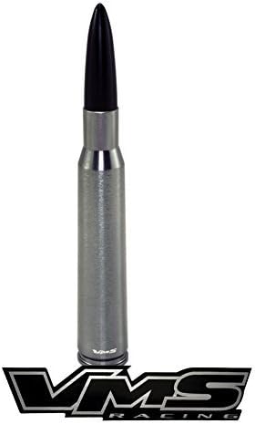 VMS Racing Antena de bala de punta negra calibre 50 Cal en aluminio Billet de calibre pesado compatible con Dodge Ram 1500 2500 3500 1994-2008