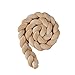 Bettschlange geflochten, Knotenkissen, Bettrolle Sofakissen , Zierkissen Stillkissen, Seitenschläferkissen,Bettumrandung,Kissenschlange Ideal Als Kantenschutz Kopfschutz (beige,2m)