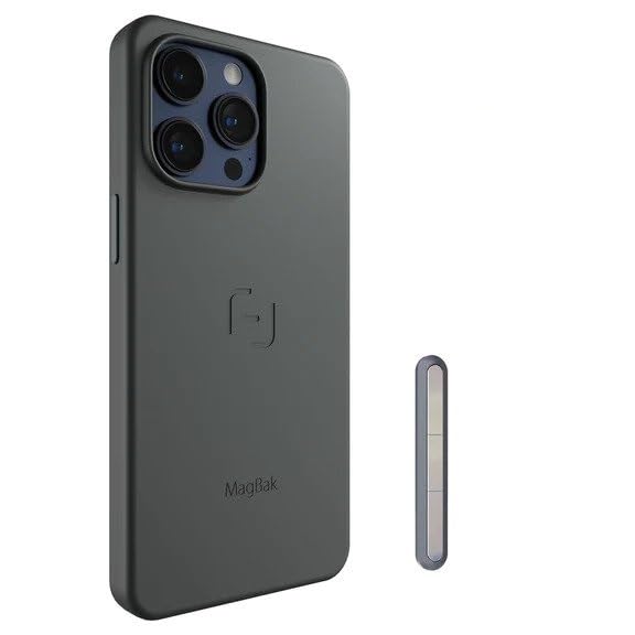 MagBak for iPhone 15 Pro with 1 MagStick | Magsafe Compatible (Grey)