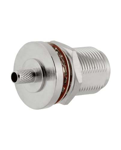 Vecys 5 PCS N Bulkhead Female Crimp RF Connectors 50 ohm N Female Jack RF Coaxial Connector Adapter for RG58 RG400 RF Coax Cable - Image 3