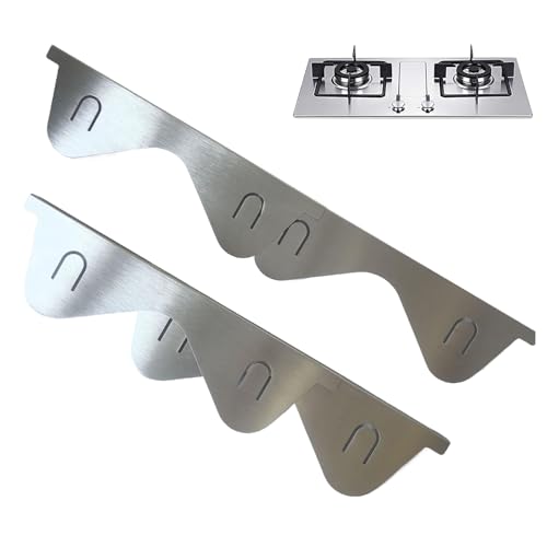 Fenayuu Cubregrietas para Cocinas - Cubierta para Ranuras de la Encimera en Acero Inoxidable - Juego De 2 Bordes Retráctiles para Encimeras Y Placas De Cocina