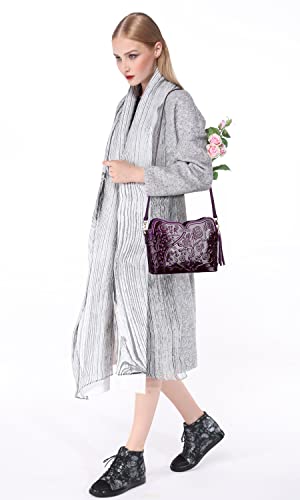 PIJUSHI Designer Leather Handbags for Women Ladies Floral Crossbody Shoulder Bags Clutch Purse2