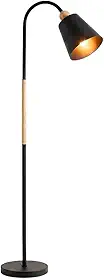 Luminária de Chão Abajur Pedestal Flexível Artiko Woodye+ Articulável 1,60m (Preto)