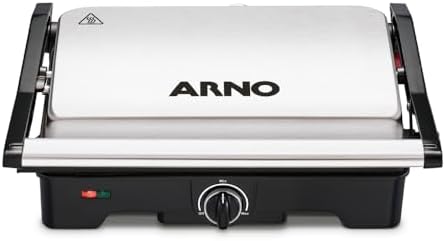 Grill Arno Dual Inox GNOX - Abertura 180°, Ajuste Altura e Contro...