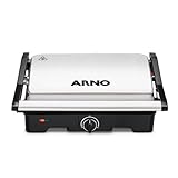 Grill Arno Dual Inox GNOX - Abertura 180°, Ajuste Altura e Controle de Temperatura, 110V