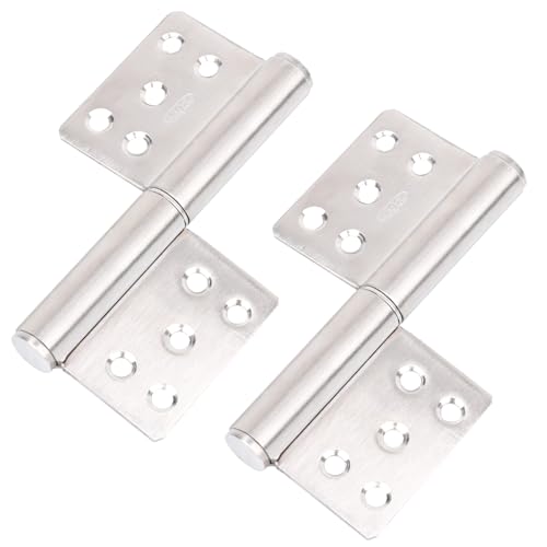 OWLMATE Bisagras de acero inoxidable para puertas de jardín, 2 unidades, para puertas de madera, ángulo de apertura de 360 grados, 132 x 100 x 18 mm