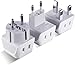 Complete European Travel Adapter Set by Ceptics - 2 In 1 Usa to Europe, Germany, England, Spain, Italy, Iceland, France, (Type G, E/F, Type C) - 3 Pack, Safe Grounded Perfect for Cell Phones, Laptops