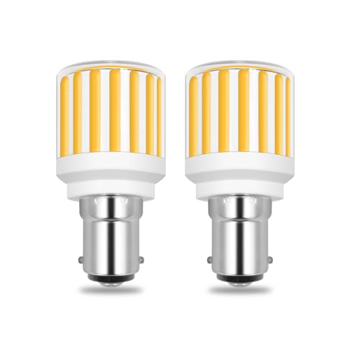 TZHILAN Lot de 2 ampoules LED B15D 7 W - Super lumineuses - 800 lm - 100 V-265 V - Blanc chaud - 2700 K - Remplace les ampoules 75 W - Baïonnette - Pas de scintillement - Intensité non variable - Pour