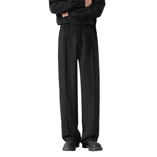 Pantalon élégant empiècements extensibles côtés et jambes larges style décontracté