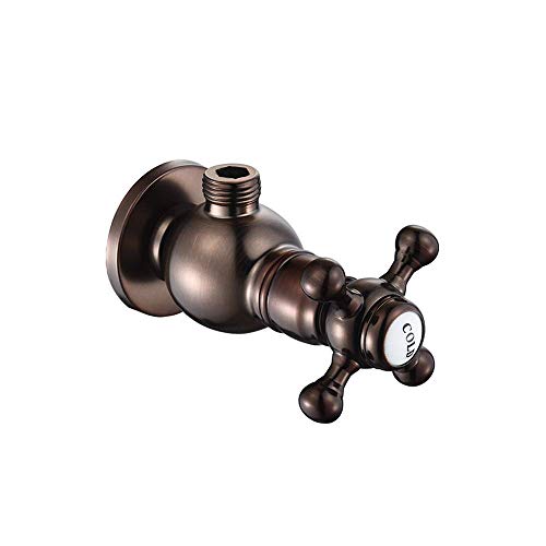 Válvula de parada de agua G1/2 de latón para grifo de baño y cocina plata
