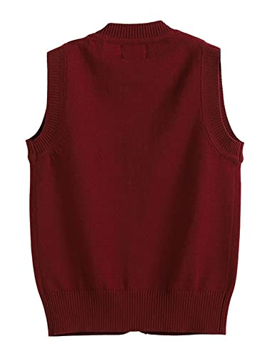 Girls Boys School Uniform Sweater Vest Button Down V-Neck Classic Soild Knit Cardigan Tops2