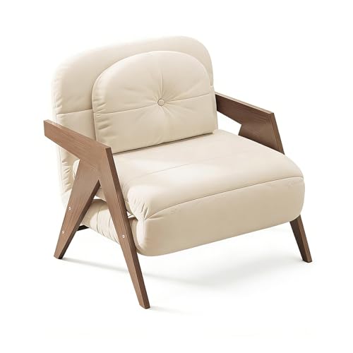 Sofá cama plegable convertible con reposabrazos de roble y espuma de alta densidad, sillón reclinable para espacios pequeños, apartamento, habitación de invitados, oficina