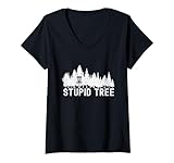 divertente disco golf stupido albero frisbee disc golf maglietta con collo a v