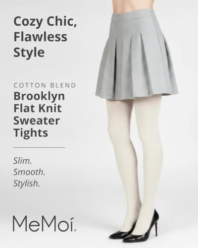 Image of MeMoi Brooklyn Flat Knit Sweater Tights for Women, Cotton Blend XS-6X